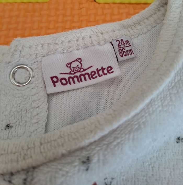 Pyjama grenouillère 1 pièce blanc chats, pommette, taille 24 mois (86 cm) - photo numéro 3