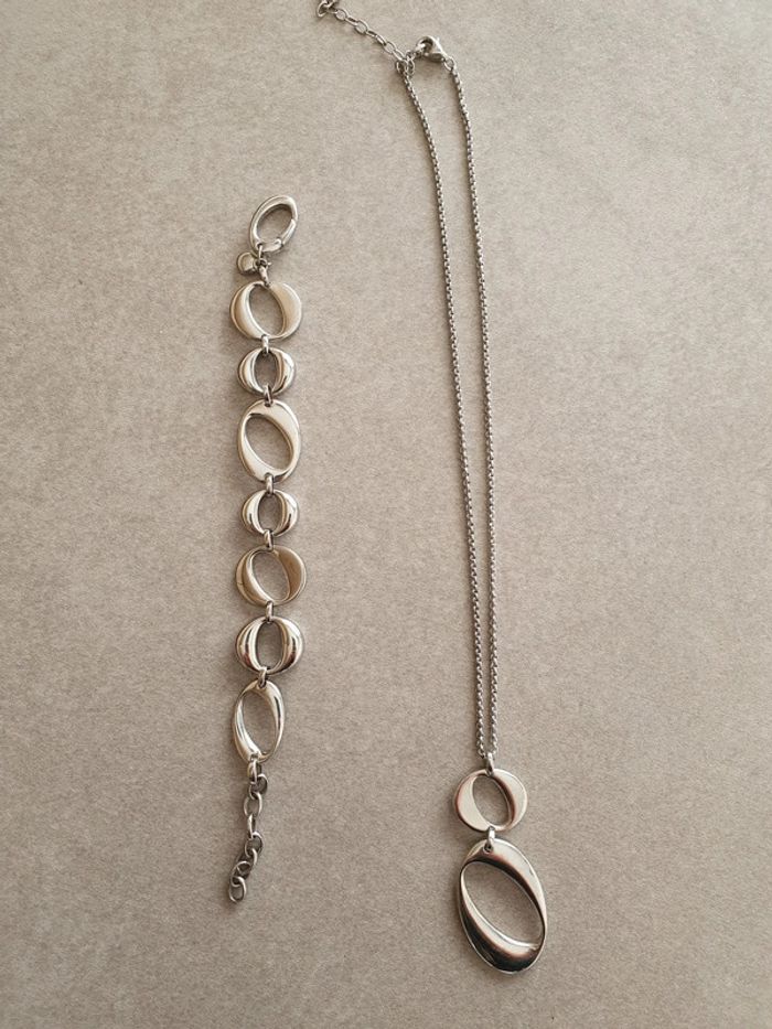 Parure bijoux marque m Fossil- bracelet et collier Acier inoxydable - photo numéro 3