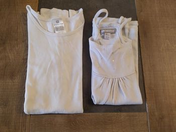 lot de 2 débardeurs blancs 10 ans