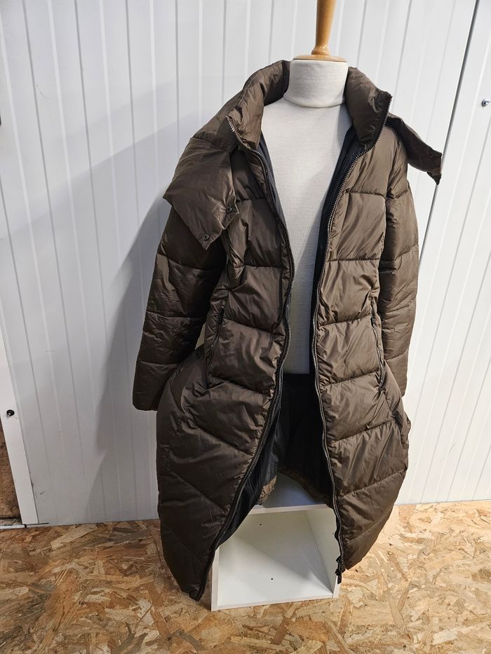 Doudoune longue a capuche marron femme  CMP