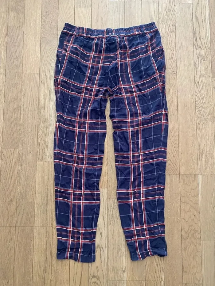 Pantalon fin bleu marine à carreaux Massimo Dutti taille 36 - photo numéro 8