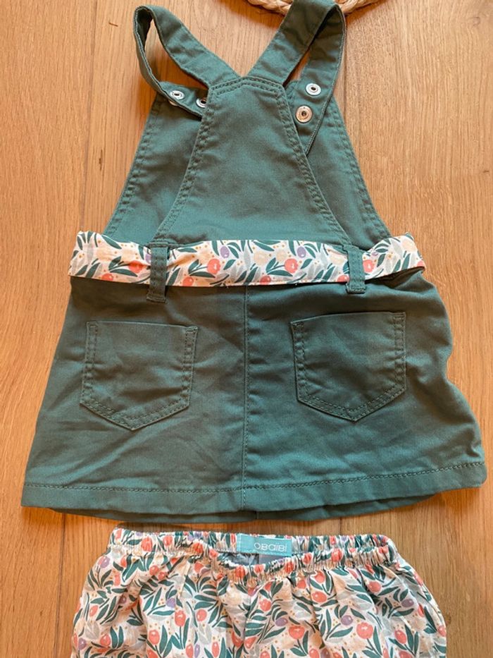 Ensemble robe salopette et culotte coordonnée 3 mois - photo numéro 2
