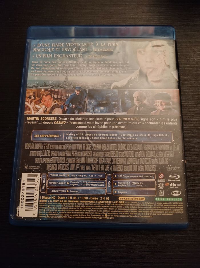 COMBO Blu Ray + DVD Hugo Cabret (Asa Butterfield, Ben Kingsley, Martin Scorsese) - photo numéro 2