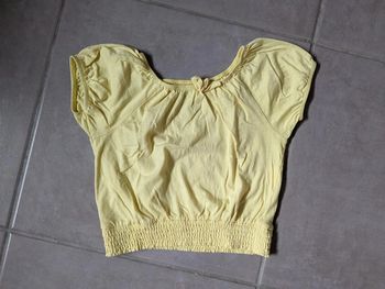 Tee shirt été manches courtes crop top fille 8 ans