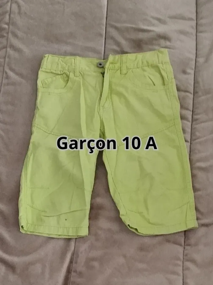 Pantacourt Inextenso jaune vert garçon 10 ans