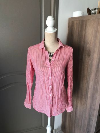 Chemisier taille 34 blanc et rouge impeccable