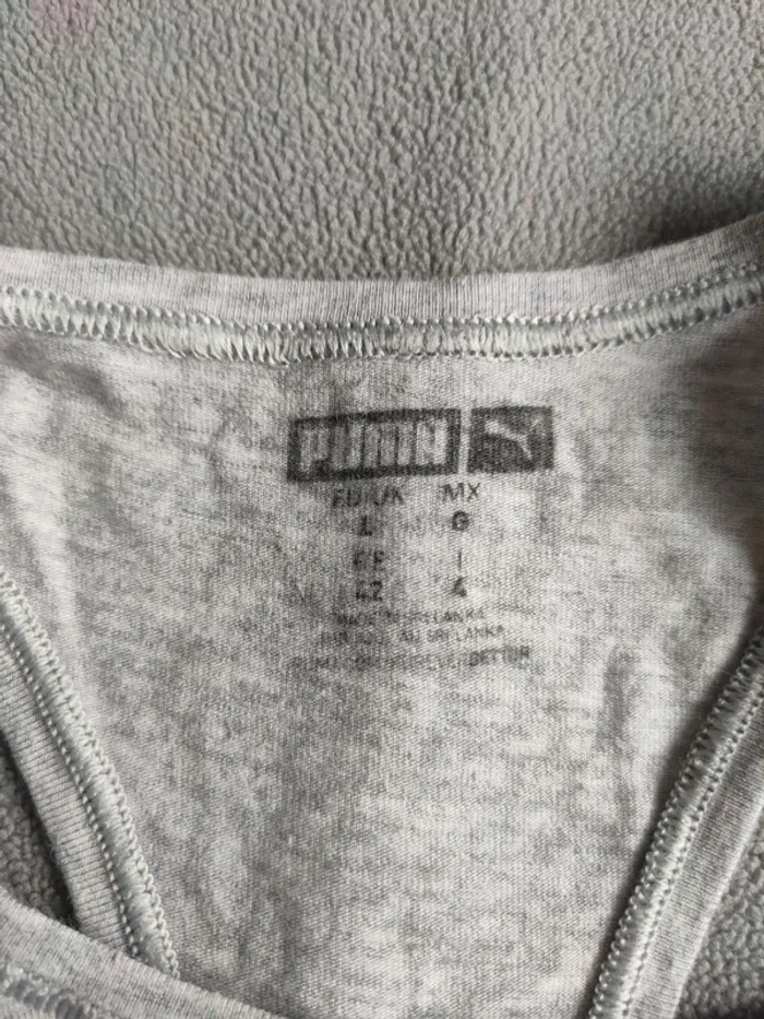 Brassière de sport élastique grise/blanche Puma femme taille L - photo numéro 2