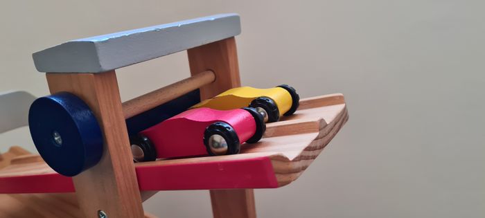 Piste toboggan pour 2 voitures à 5 rampes en bois - photo numéro 3