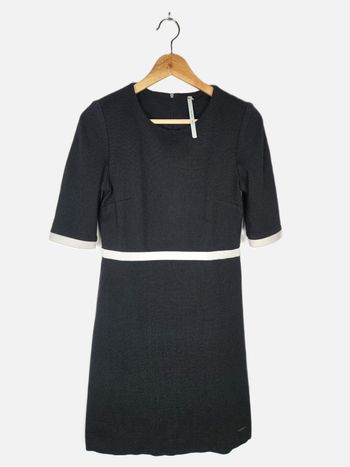 Robe Mi-longue Cop Copine Noir et Pois Blanc - Taille 36