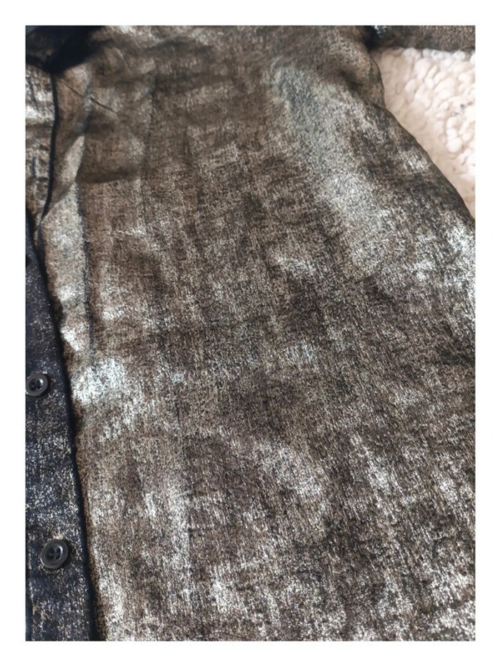 Chemise dorée à effet métallisé - manches longues - style soirée vintage - - photo numéro 2