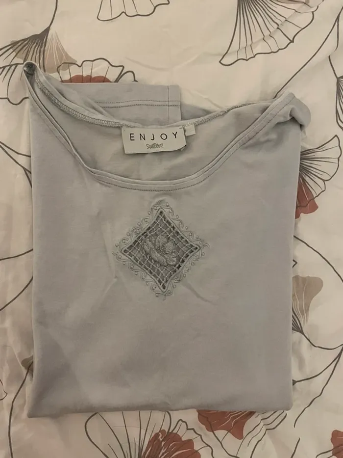 T-shirt bleu/gris