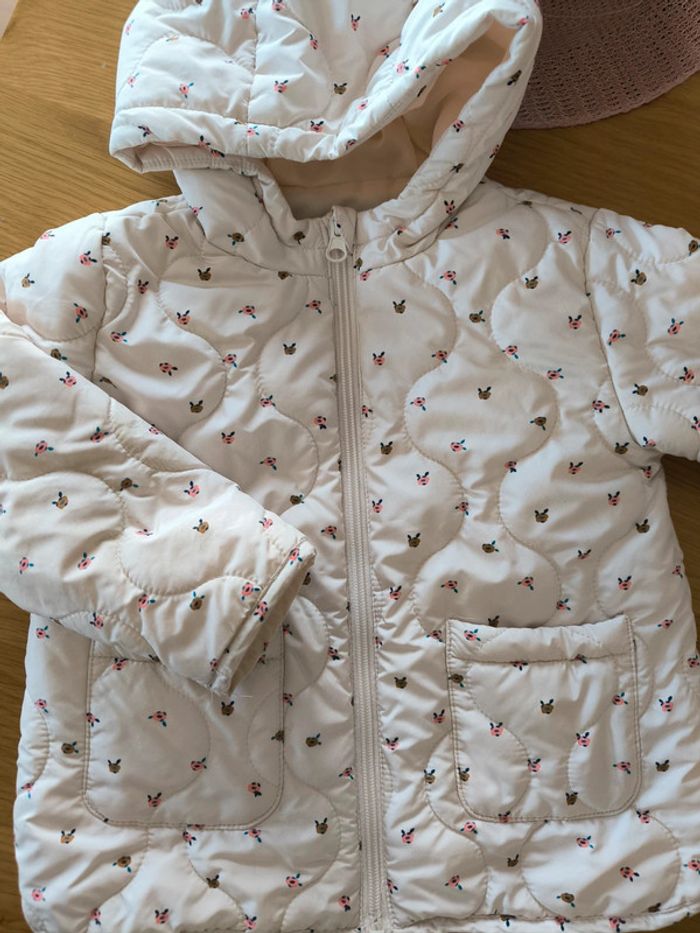 Doudoune légère beige fleuri - photo numéro 2