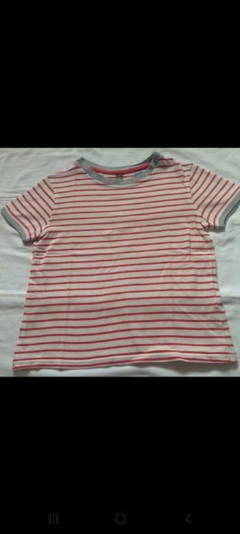 T-shirt okaidi rayé rouge et blanc 6 ans