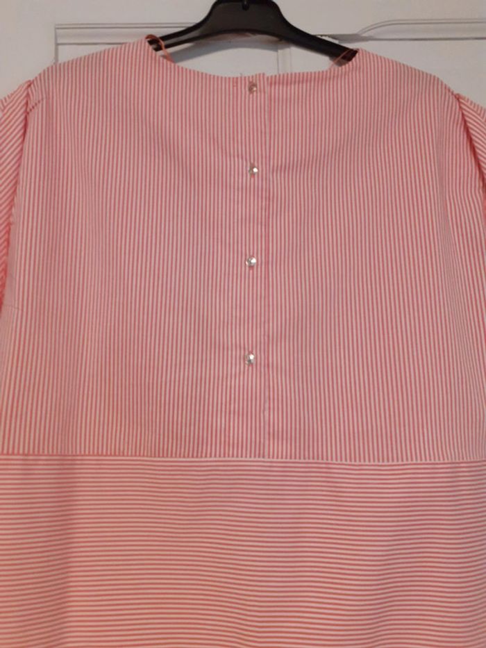 Blouse rose,rayée, taille 40 - photo numéro 4