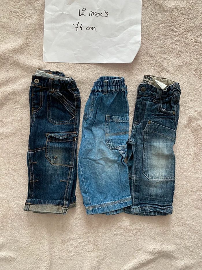 Lot de 3 pantalons jeans 👖 - Kimbaloo, Creeks & autre - 12 mois - TBE