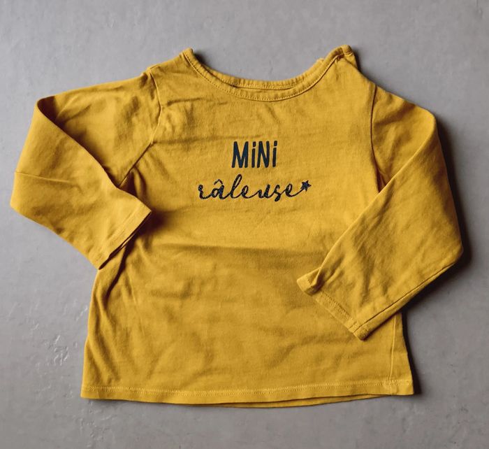 Tee shirt manches longues mini râleuse vertbaudet 12 mois