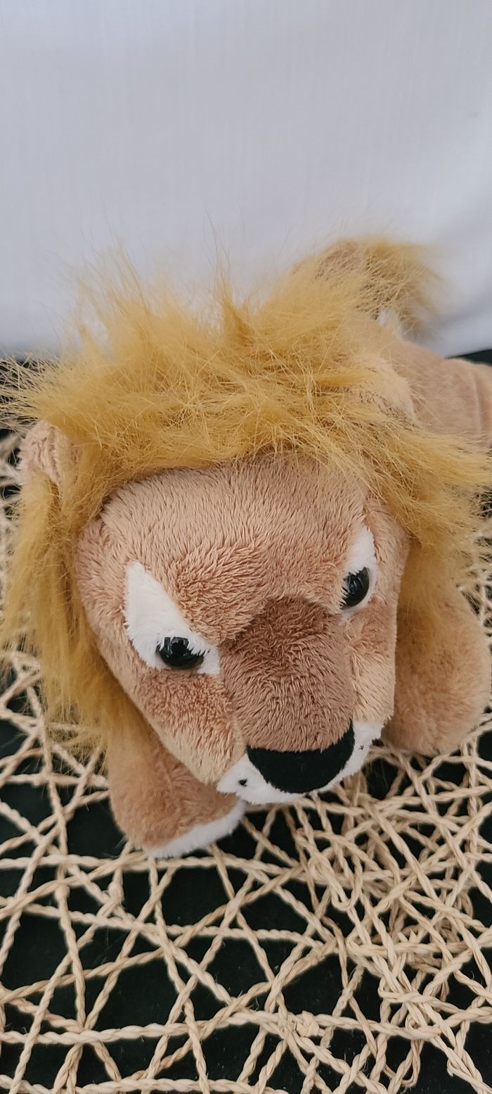 doudou lion corps souple couché - photo numéro 3
