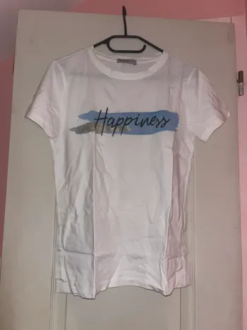 tee shirt stradivarius blanc « happiness »