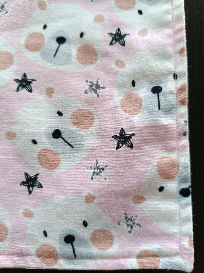 Bavoir 29 x 32 cm ours maternelle crèche nounou - avec élastique - réversible - neuf - photo numéro 2