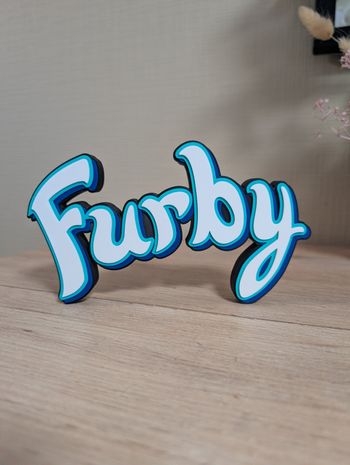 Furby logo décoratif à poser 19x11cm Excellent état 