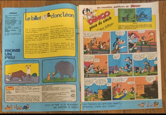 Ancien journal de mickey avec cadeau poster géant formule 1 jeu N°1469 de 1980 vintage - photo numéro 6