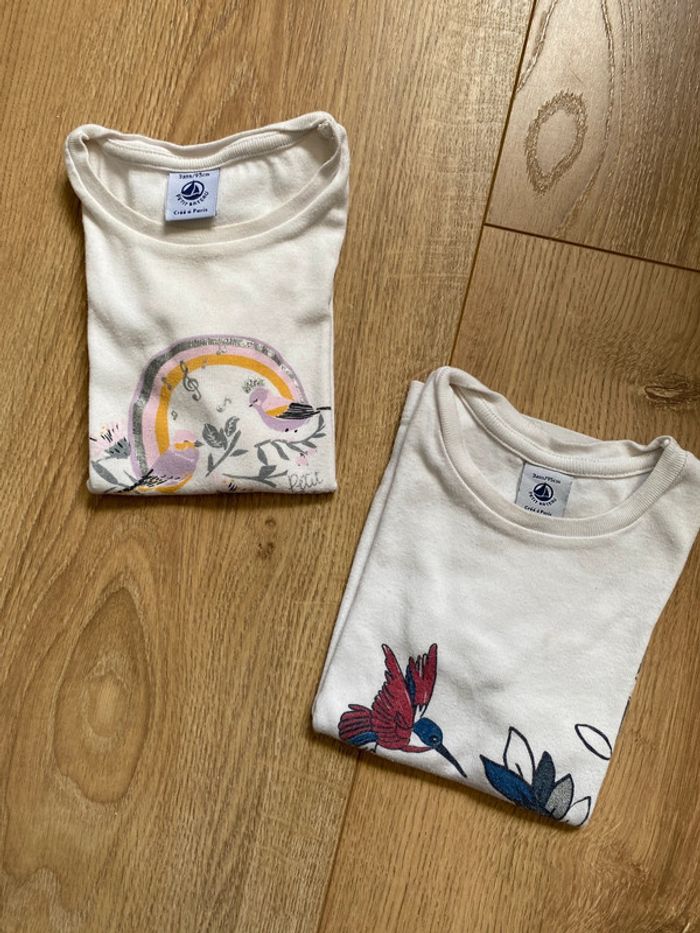 Lot de deux t shirts manches courtes tricot de peau petit bateau