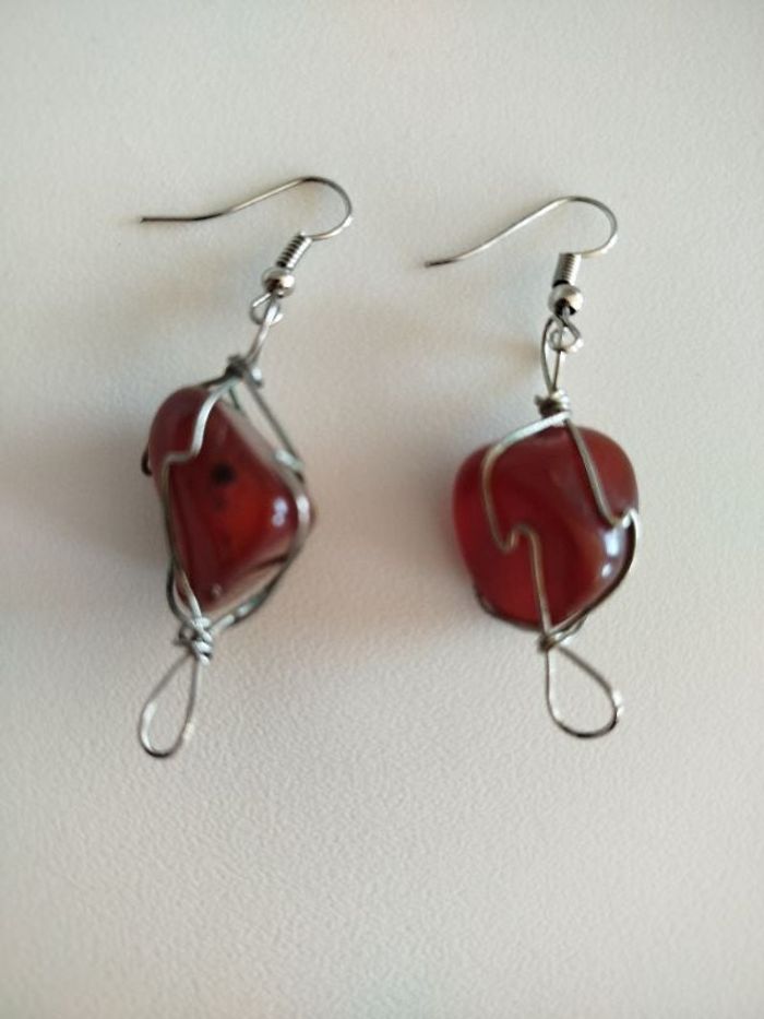Boucles d'oreilles marron