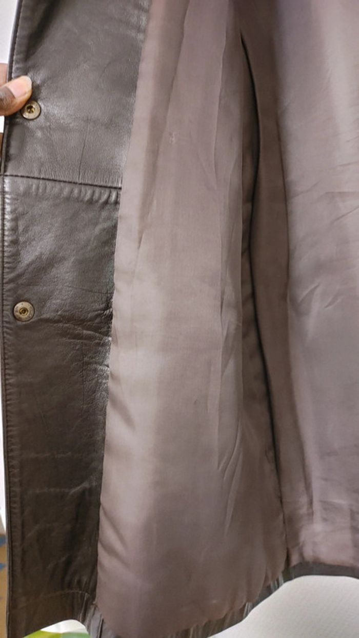 Manteau vintage en cuir Au Renard vintage hiver très chaud - photo numéro 6