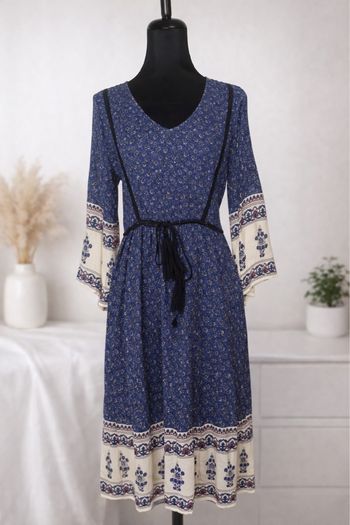 Robe bohème Zara bleue motifs – taille S