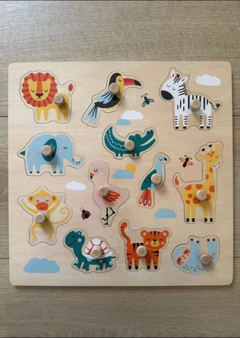 Grand puzzle en bois « animaux » Ostaria en très bon état