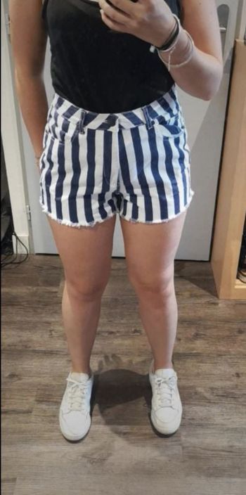 Short en denim à rayures