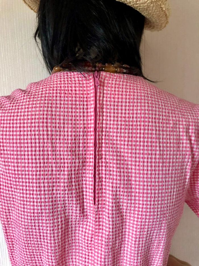 🍓Robe Vintage authentique années 70/80 vichy rose Cottagecore Romantique Retro summer Gingham Dress🍓 - photo numéro 11