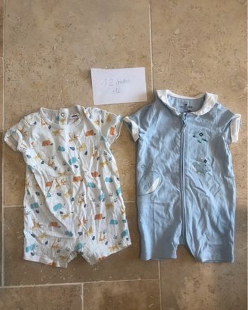 Lot de 2 combishorts  12 mois été 