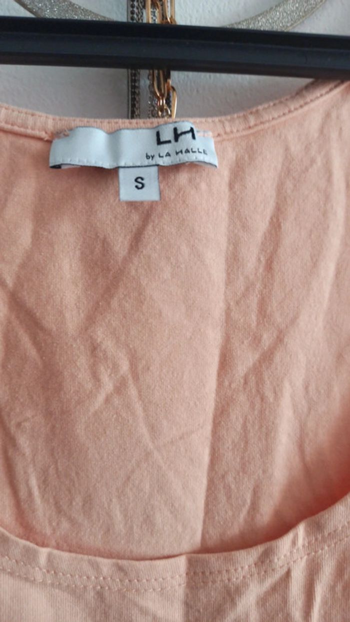 Robe d'été à bretelles marque Halle aux chaussures taille S à couleur saumon - photo numéro 2