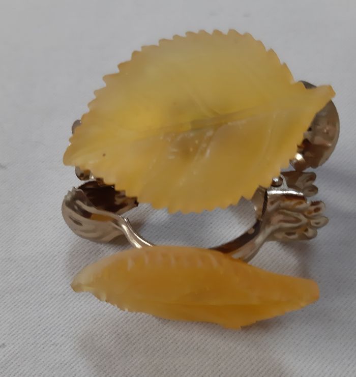 Lot de 2 pinces à rideaux petites feuilles jaunes - décoration d'automne