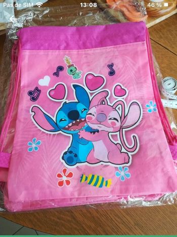 Sac à cordes stitch neuf