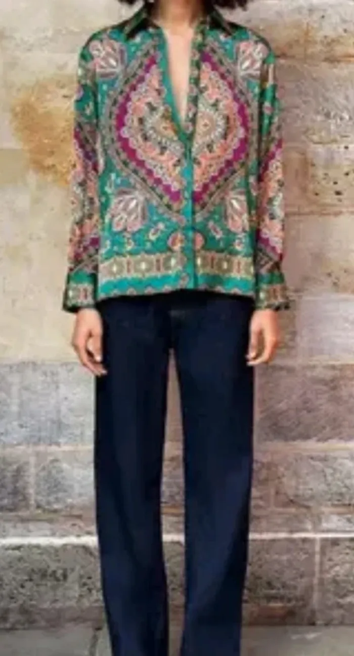Blouse à motifs colorés 🌺 Zara - photo numéro 3