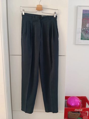Pantalon vintage marine toucher peau de pêche taille