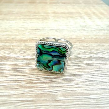 Bague argent nacrée