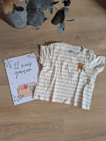 T-shirt NPO Baby, 12 mois rayé