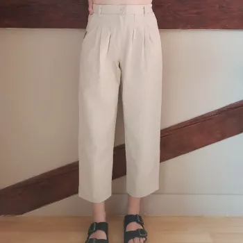 Pantalon crème à pinces