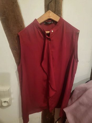 Débardeur top bordeau mango s femme