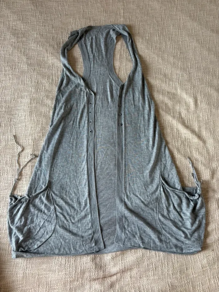 Gilet long sans manches gris – Taille 1 Cop Copine - photo numéro 2