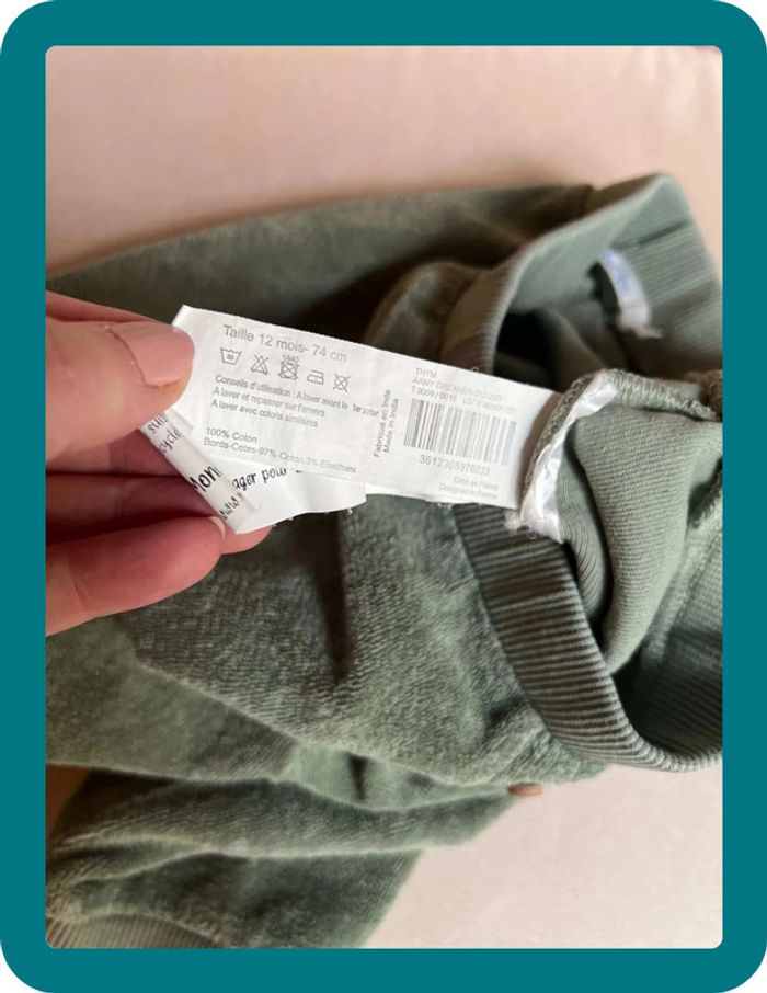 Pantalon confort 100% coton éponge 12 mois - Bout'chou - photo numéro 6