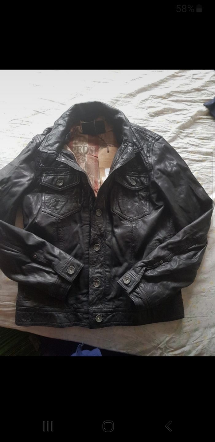 Blouson en cuir véritable