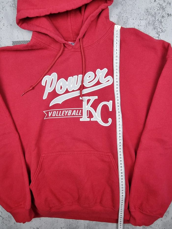 Pull à capuche universitaire Gildan rouge – Taille XL Homme (mesures en photos) - photo numéro 8