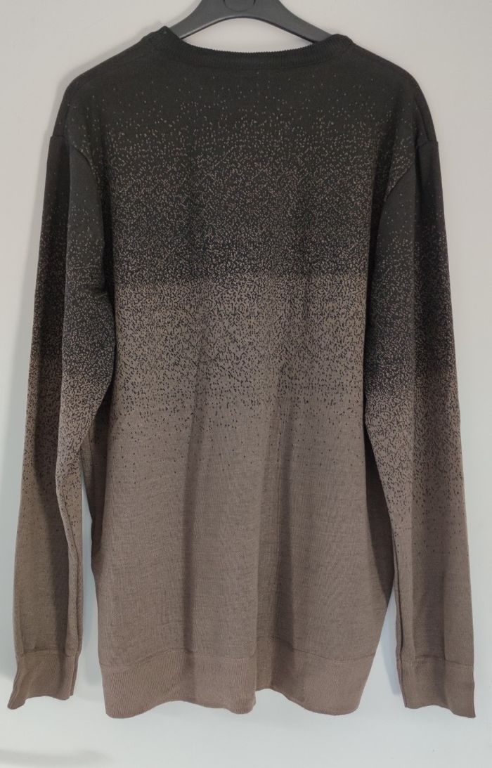 Pull manches longues pour homme marque U collection taille XXL|2XL, pull marron et noir - photo numéro 2