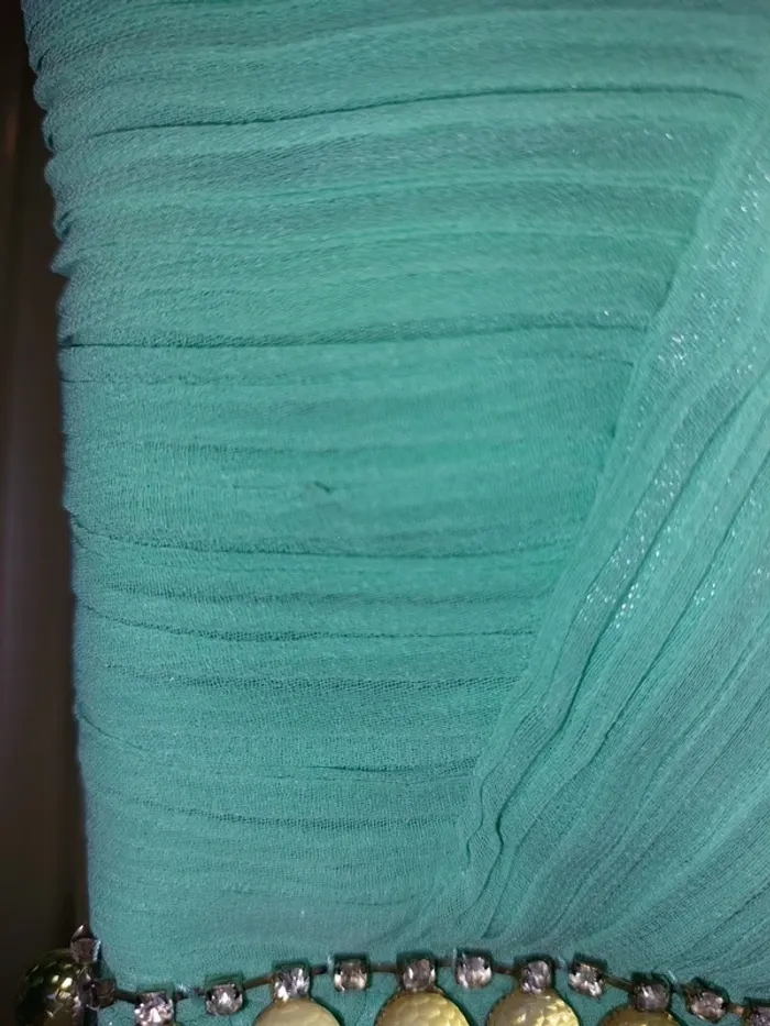 Robe d'évènement couleur menthe, bretelles détachables - photo numéro 4