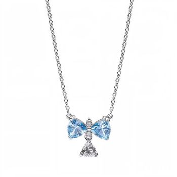 Collier bridgerton noeud bleu