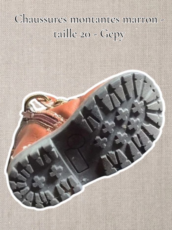 Chaussures montantes marron - taille 20 - Gepy - photo numéro 4